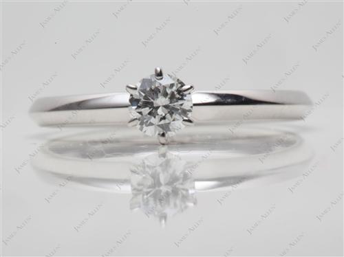 White Gold 0.30 Round cut Solitaire Engagement Ring
