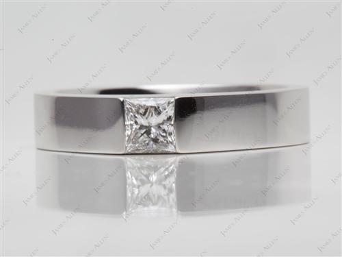 White Gold 0.71 Princess cut Diamond Ring