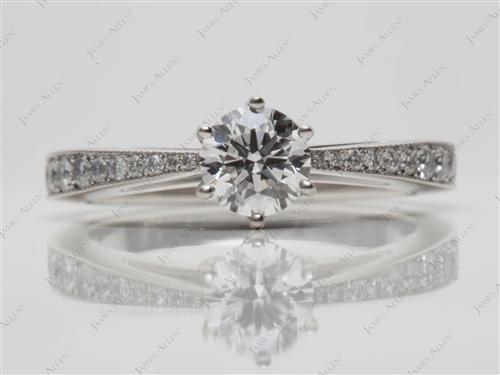 Platinum 0.50 Round cut Pave Rings