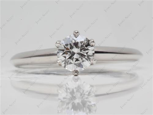 Platinum 0.70 Round cut Solitaire Ring