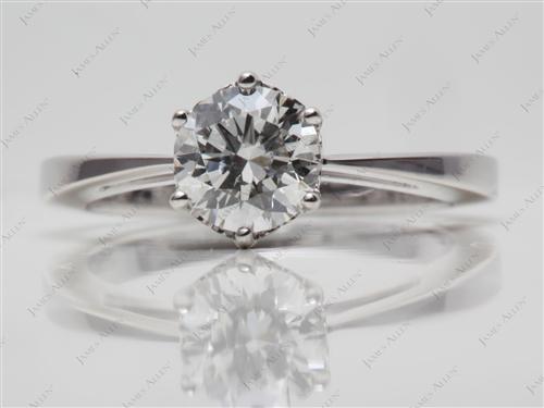 White Gold 0.79 Round cut Solitaire Ring Settings