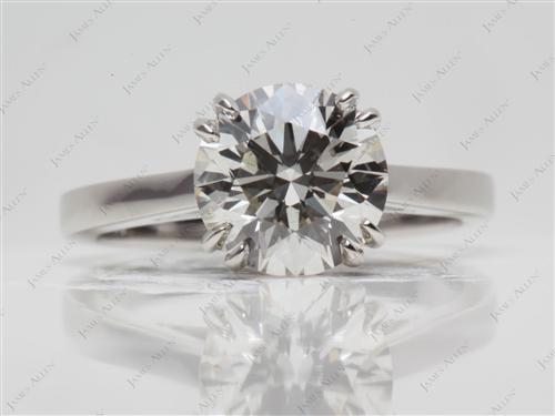 Platinum 2.50 Round cut Solitaire Ring Settings
