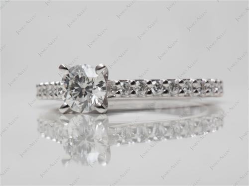 Platinum 0.43 Round cut Engagement Rings