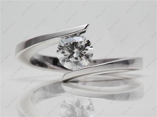 White Gold 0.70 Round cut Tension Diamond Engagement ring