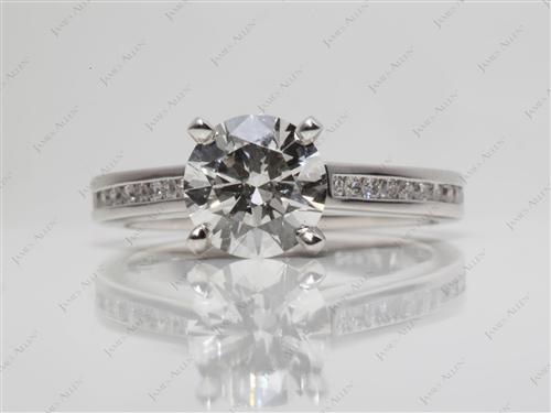 Platinum 1.50 Round cut Channel Set Engagement Rings