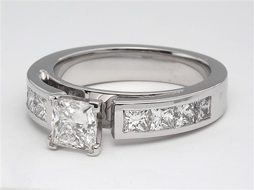 White Gold 0.73 Princess cut Diamond Rings