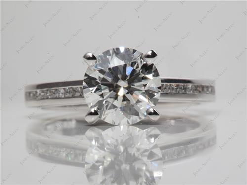 Platinum 2.16 Round cut Channel Engagement Ring