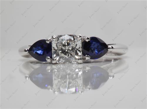 White Gold 0.70 Radiant cut Emerald Engagement Rings