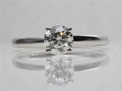 White Gold 0.90 Round cut Diamond Solitaire Engagement Ring