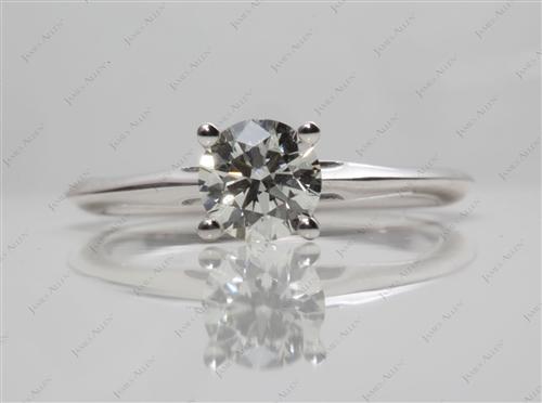 White Gold 0.78 Round cut Diamond Solitaire Ring Settings
