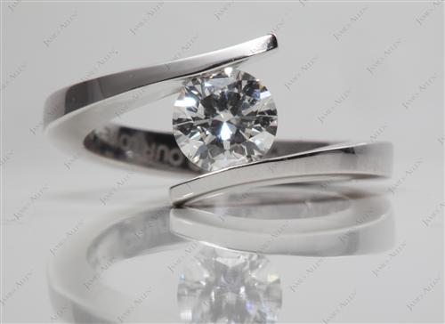 White Gold 0.80 Round cut Tension Diamond Rings