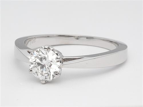 White Gold 0.71 Round cut Solitaire Engagement Ring