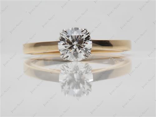 Gold 0.90 Round cut Diamond Solitaire Engagement Ring