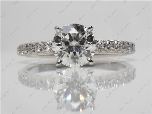 Platinum 1.08 Round cut Pave Ring Settings