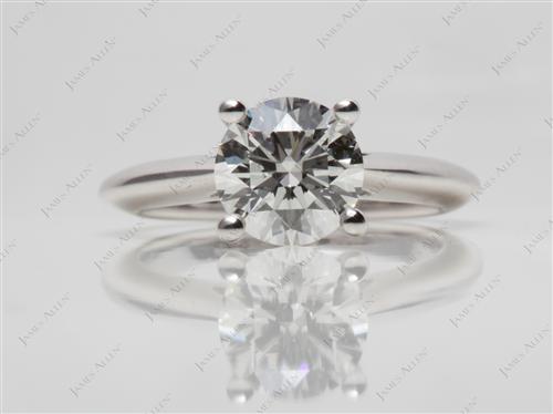 White Gold 1.56 Round cut Solitaire Diamond Rings