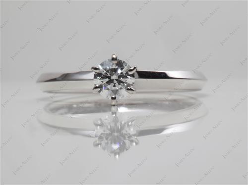 White Gold 0.26 Round cut Diamond Solitaire Ring Settings