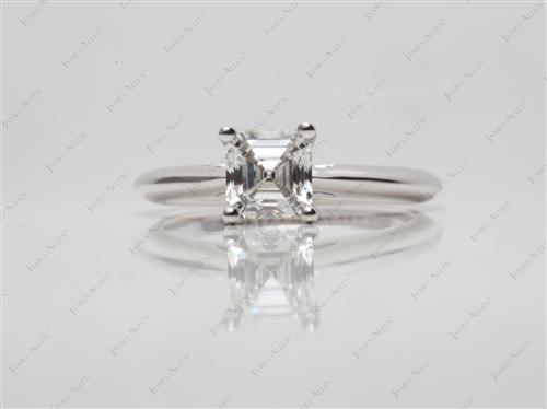 White Gold 1.05 Asscher cut Engagement Ring
