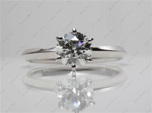 Platinum 0.80 Round cut Diamond Rings
