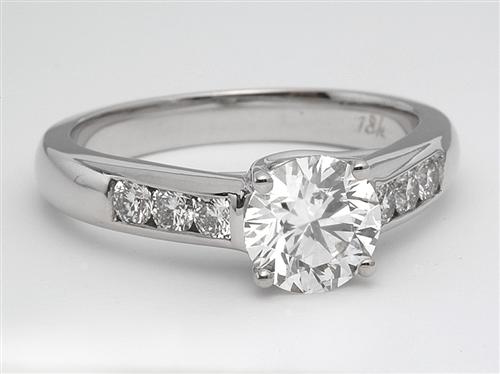 White Gold 1.01 Round cut Diamond Rings