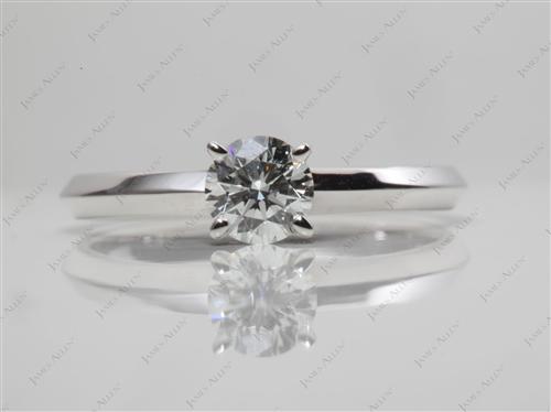 White Gold 0.38 Round cut Round Solitaire Ring