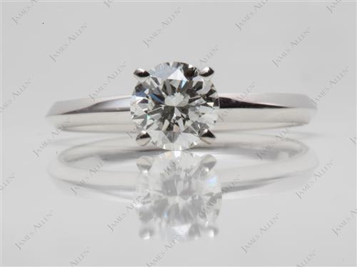 White Gold 0.80 Round cut Solitaire Engagement Rings