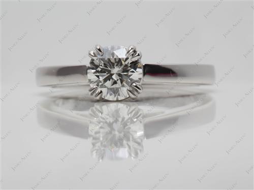 Platinum 0.60 Round cut Solitaire Diamond Ring