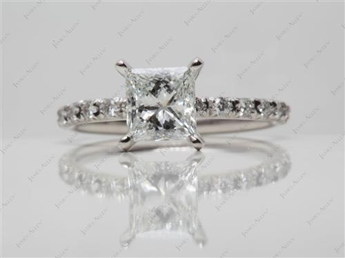 Platinum 1.13 Princess cut Engagement Rings