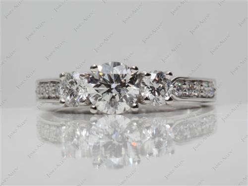 Platinum 0.80 Round cut Three Stones