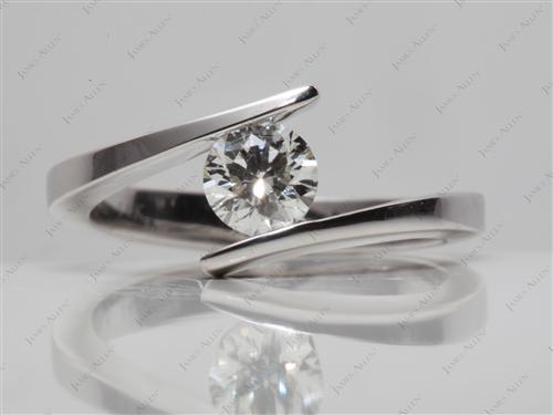 White Gold 0.75 Round cut Tension Diamond Ring