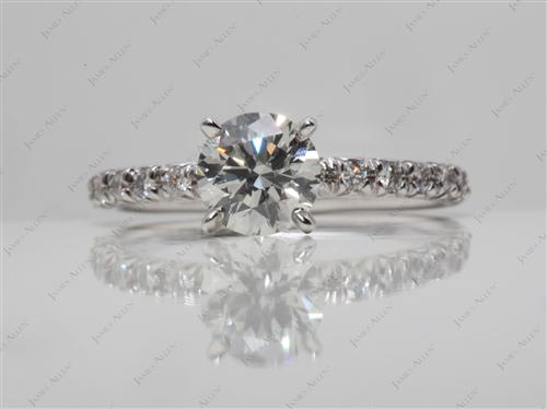 White Gold 1.00 Round cut Pave Rings
