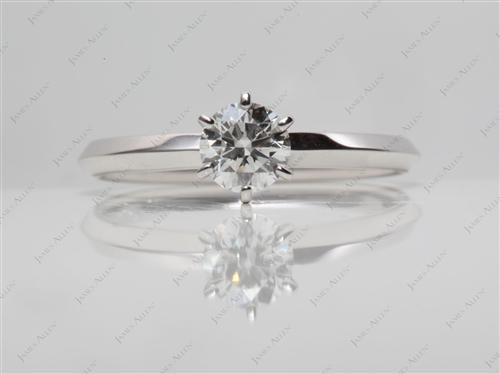 White Gold 0.50 Round cut Engagement Ring
