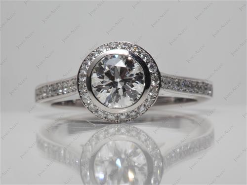 White Gold 0.77 Round cut Diamond Rings