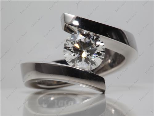 Platinum 1.46 Round cut Tension Setting Engagement Rings