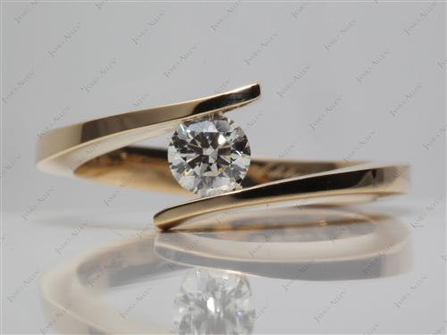 Gold 0.45 Round cut Tension Ring Settings