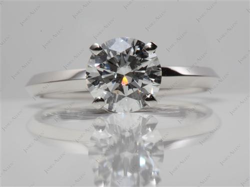 Platinum 1.30 Round cut Solitaire Diamond Ring