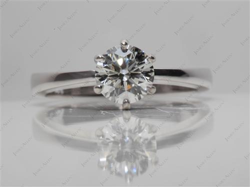 White Gold 0.80 Round cut Diamond Rings