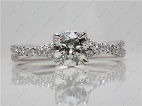 White Gold 0.90 Round cut Micro Pave Ring