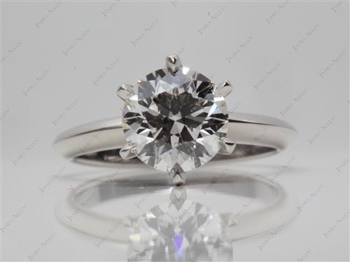 Platinum 1.67 Round cut Solitaire Diamond Ring