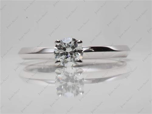 White Gold 0.43 Round cut Engagement Ring