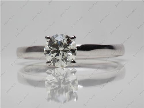 White Gold 0.76 Round cut Solitaire Engagement Rings