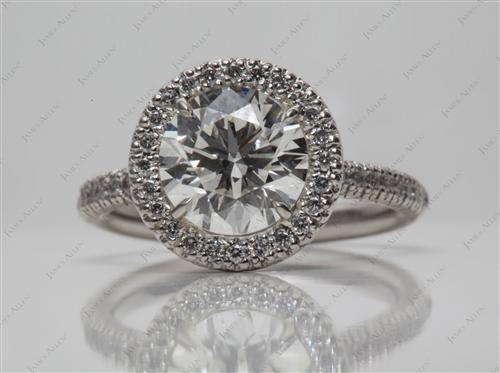 Platinum 1.70 Round cut Pave Rings