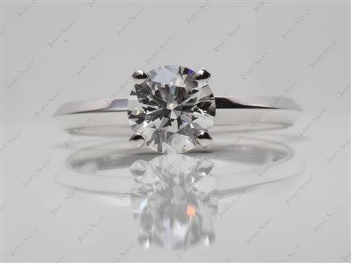 White Gold 0.90 Round cut Solitaire Ring Mountings
