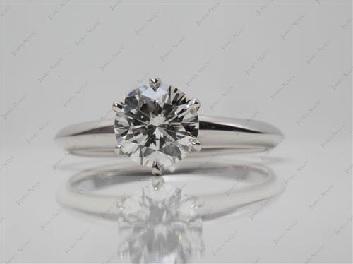 Platinum 1.06 Round cut Engagement Rings