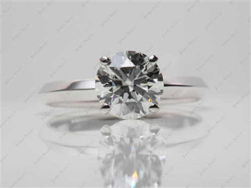 White Gold 1.60 Round cut Solitaire Rings