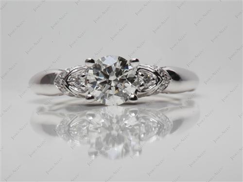 White Gold 0.73 Round cut Diamond Pave Rings