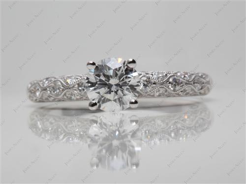 White Gold 0.90 Round cut Pave Diamond Rings