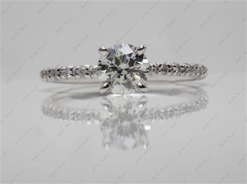 White Gold 0.75 Round cut Pave Ring Set