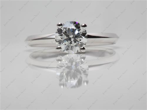 White Gold 0.90 Round cut Solitaire Rings