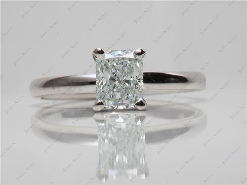 Platinum 1.05 Radiant cut Solitaire Ring