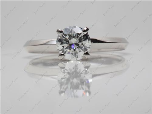 Platinum 0.72 Round cut Solitaire Engagement Rings